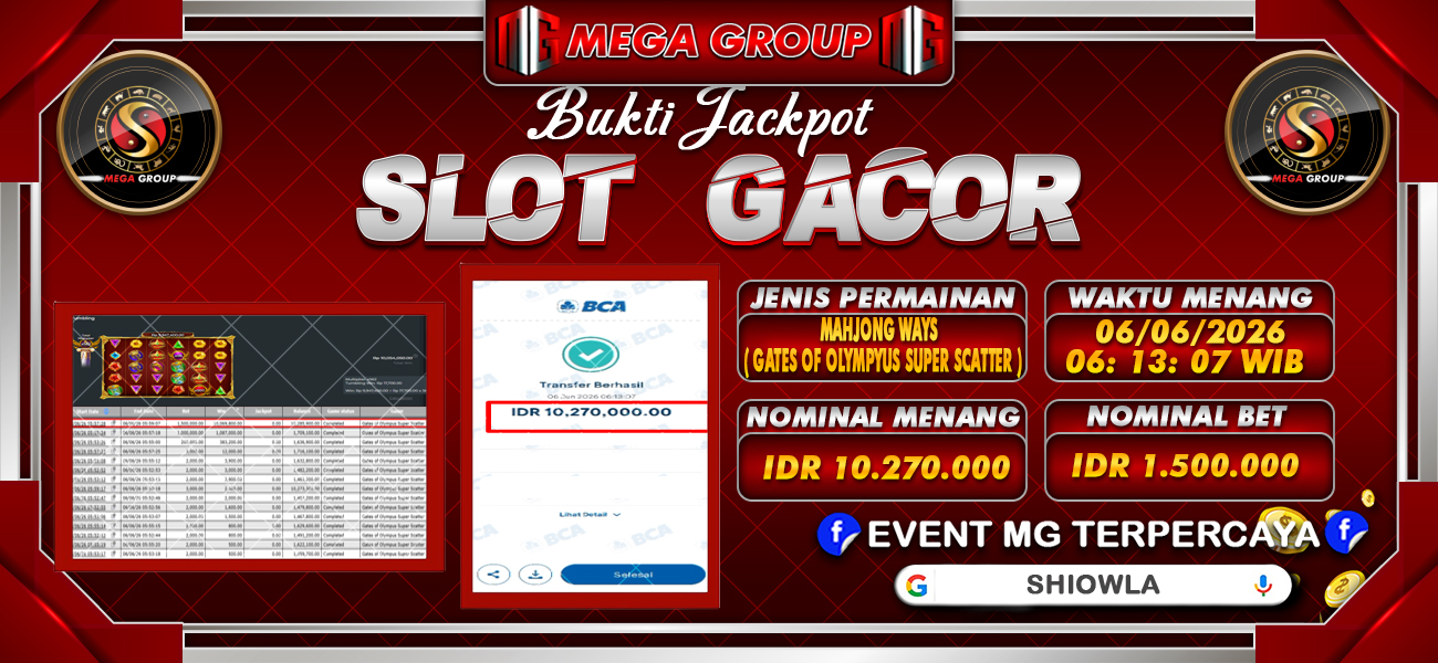 Bukti JP situs Shiowla hari Sabtu, 06 Juni 2026