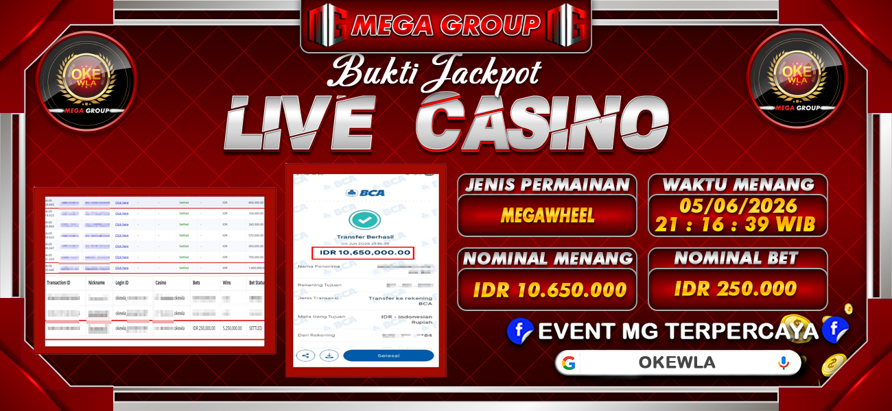 Bukti JP situs Okewla hari Sabtu, 06 Juni 2026