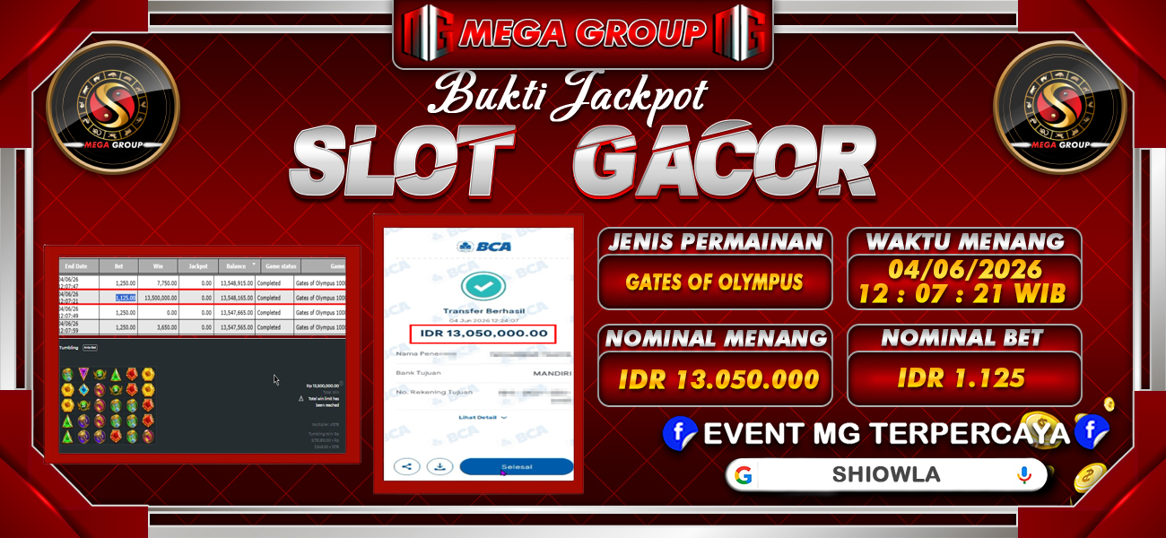 Bukti JP situs Shiowla hari Jumat, 05 Juni 2026